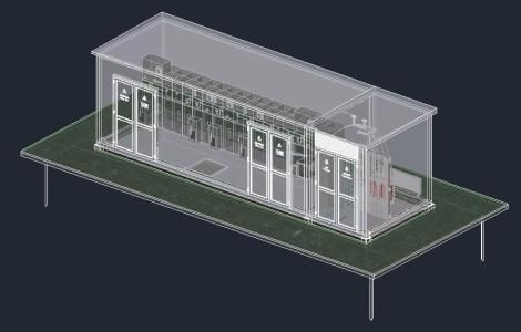 Electrical protection - medium voltage substation - schneider electric sm6 cells for power distribution. -3d