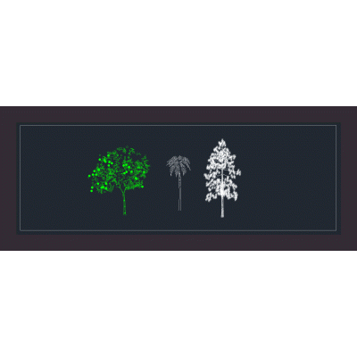 Diversidad de arboles en Alzado