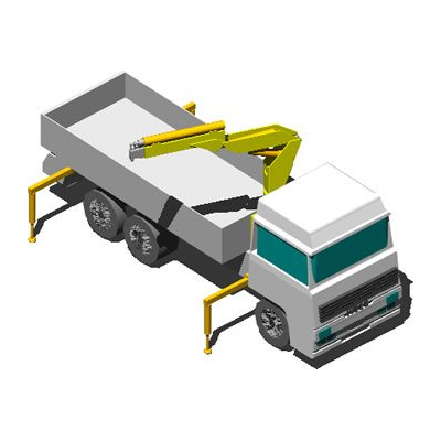Camion con grua 3d