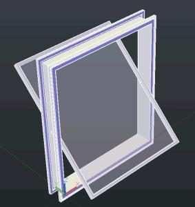 3D horizontales Kippfenster