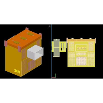 2000 kva substation type transformer - 3d