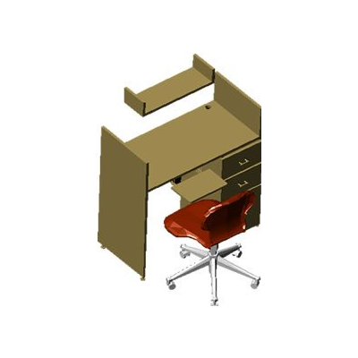 Mesa de trabajo con sillas en 3d