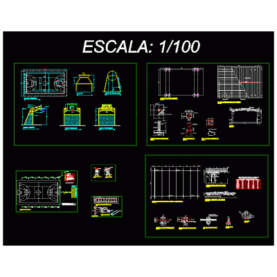Cancha de usos multiples techada