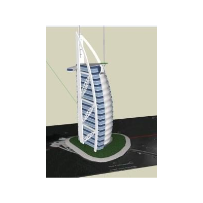 Edificio hotel dubai 3d skp