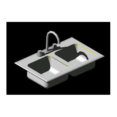 Fregadero de cocina  3d