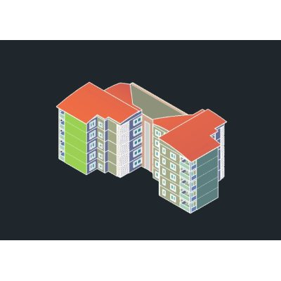 Torre de departamentos 3d
