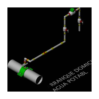Arranque domiciliario de agua potable 3d