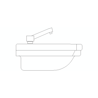 Lavabo De Pared En Alzado Lateral