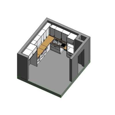 Familias espacio cocina en forma de L