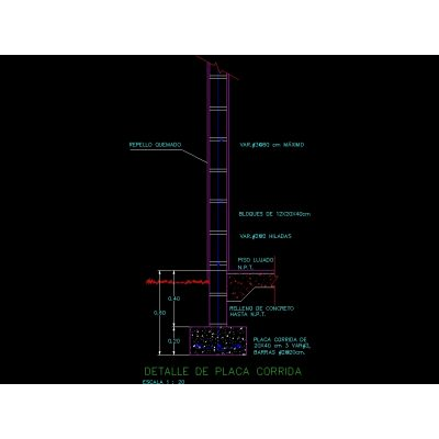 Placas zapatas corridas en cimentacion para desplante de estructuras