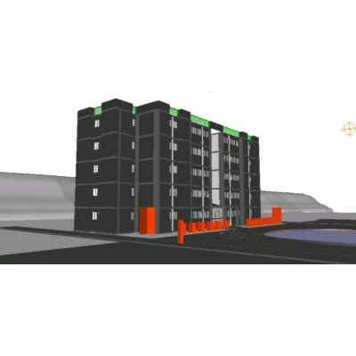 Edificio residencial en 3d