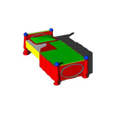 Cama Individual Entallada en Madera