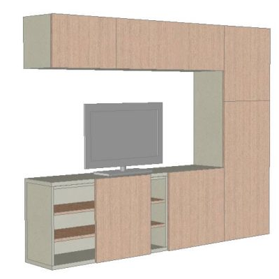 Mueble para dormitorio con tele en 3d