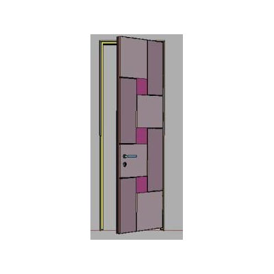 Puerta de madera con cerradura embutida
