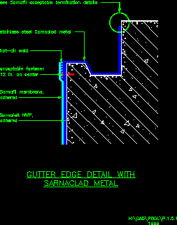 Swimming pools - membrane placement - upper edge detail