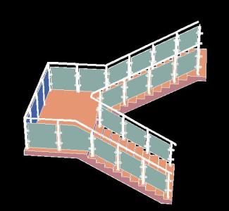 3d d'escalier en acier inoxydable