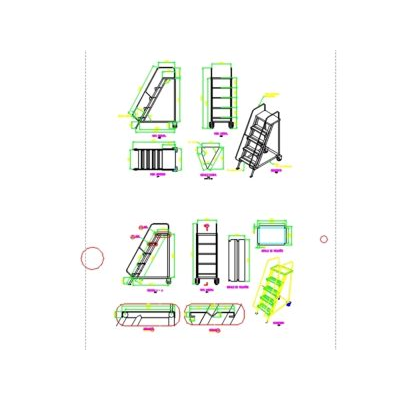 Escalera metalica movil para aceso