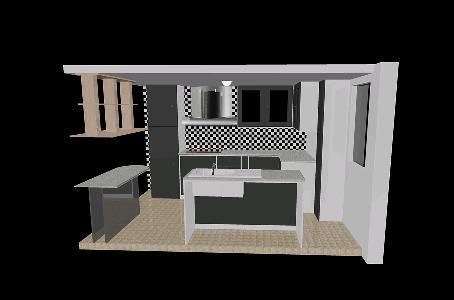 cozinha preto e branco
