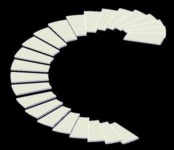 Escalera espiral (huellas) 3d