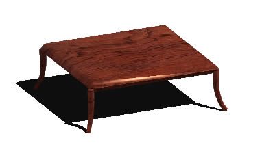 mesa de centro 3d com materiais aplicados