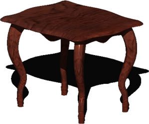 Tavolino in stile Luigi xvi 3d con materiali applicati