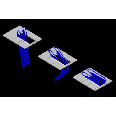 Escalera plegable en 3d