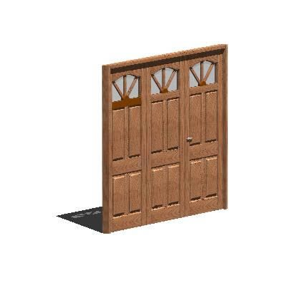 Porton 3hojas madera 3d