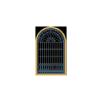 Blacksmith window with quarry moldings