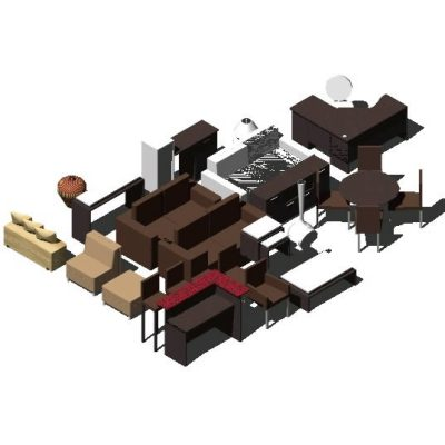 Muebles generales en 3d para sala; comedor; bar.