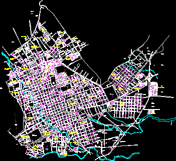 Plan de la ville d'Orizaba ; veracruz; Mexique