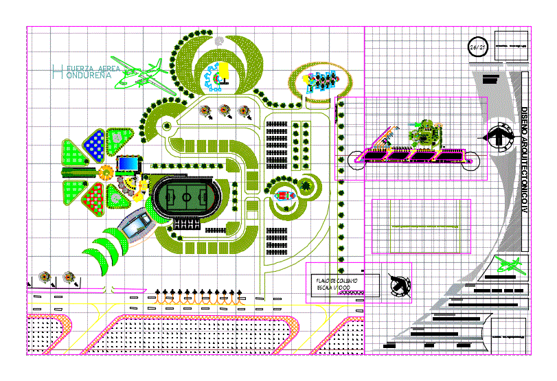 Plan der Landebahn des Flughafens