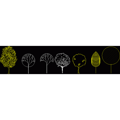 Bloques de arboles en vista