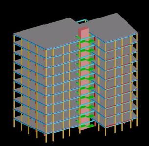 3D-Struktur Eigentumswohnung 10 Etagen