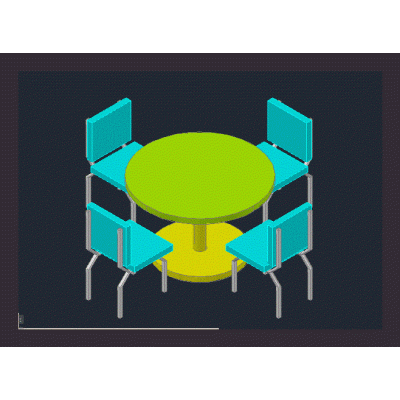 3d table and chairs