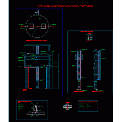 Reservorio de 35m3 y escalera de gato