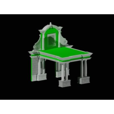Modelo 3d de portada para lobby  de hotel