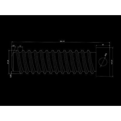 Tornillo sin fin de 87.3 mm de diametro