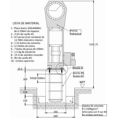Base para equipo de laboratorio de mecanica de suelos