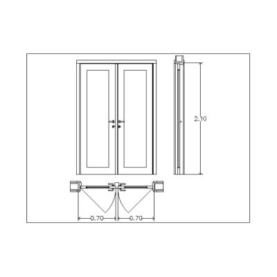 Doble puerta de madera de abrir