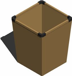 3d square trash can