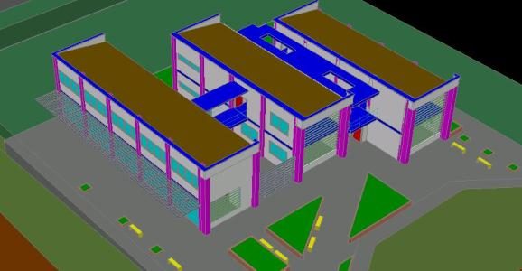 Gemeindezentrumsgebäude – 3D-Volumen 3ds