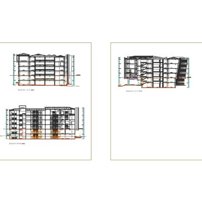 Planos de Corte para Edificio Multifamiliar