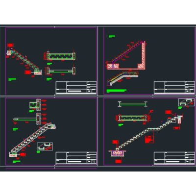 Escaleras metalicas con peldanos empotrados y sostenidas por vigas