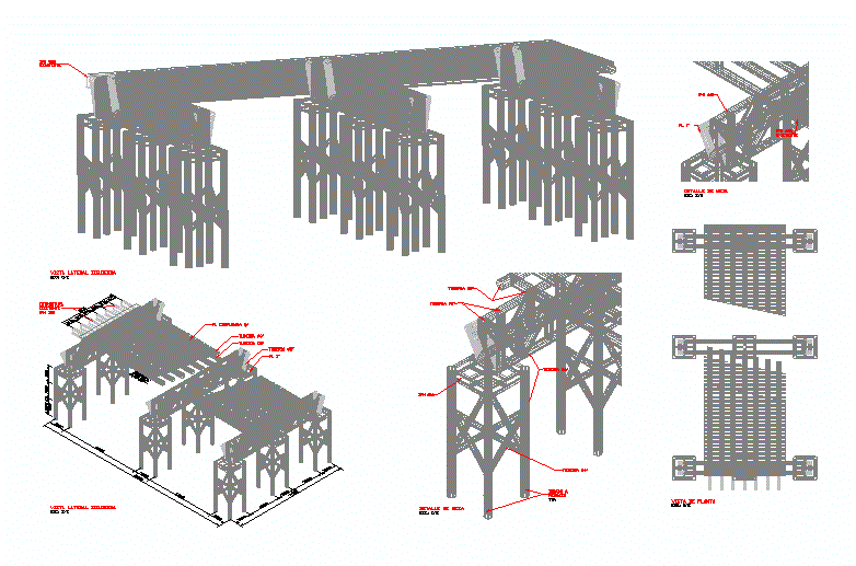 Structure métallique - col de rivière 3d