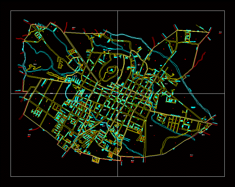 Planimetria urbana di Coatepec; veracruz.