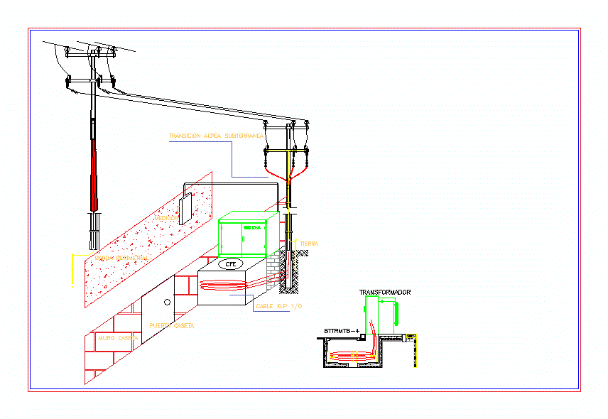 Detalhe da conexão do transformador