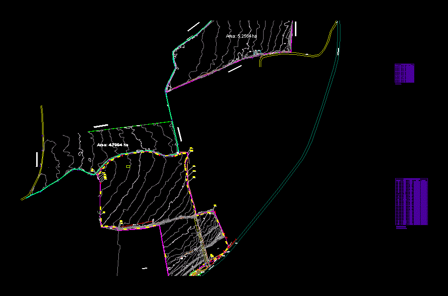 Plano topografico de puntos de referencia geodesicos