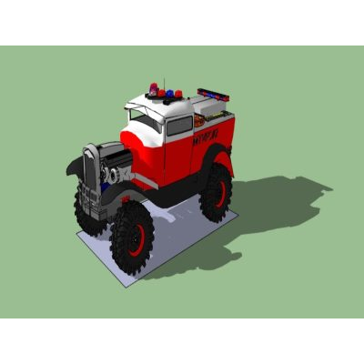 Viejo camion restaurado de cepillo 3d