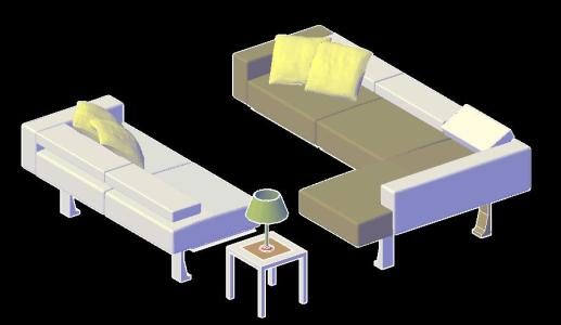 sala 3d - conjuntos de móveis