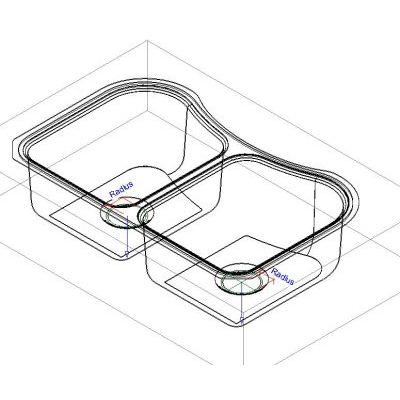 Fregadero Doble Staccato 3D
